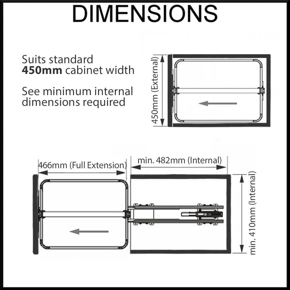 pull out pantry 450mm cabinet