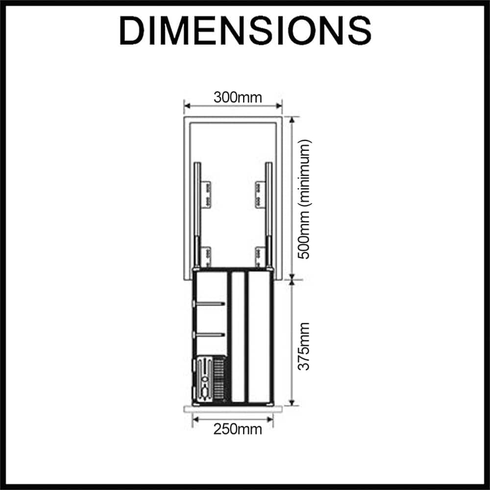 kitchen pull-out storage 300mm