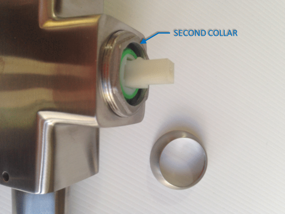 removing the hex-threaded collar of a mixer tap